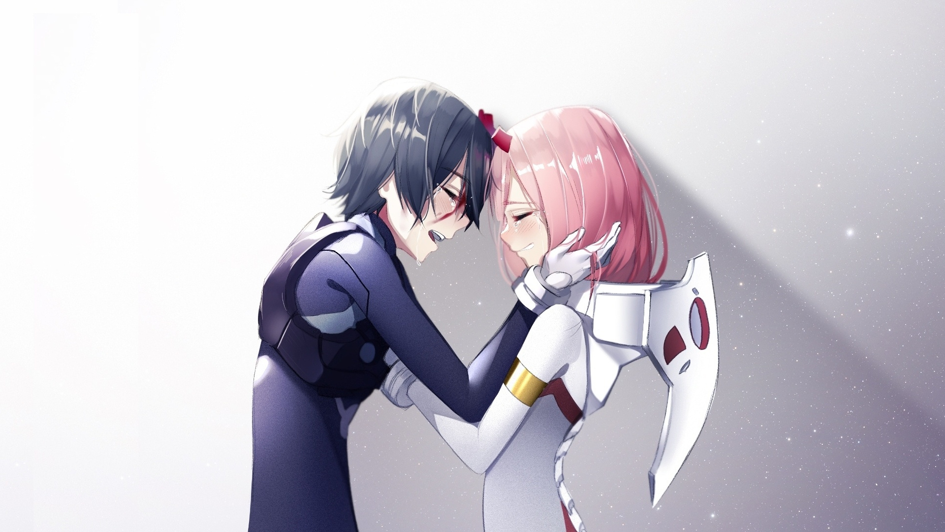 Zero Two And Hiro, Anime, Couple, Wallpaper - Zero Two X Hiro - HD Wallpaper 