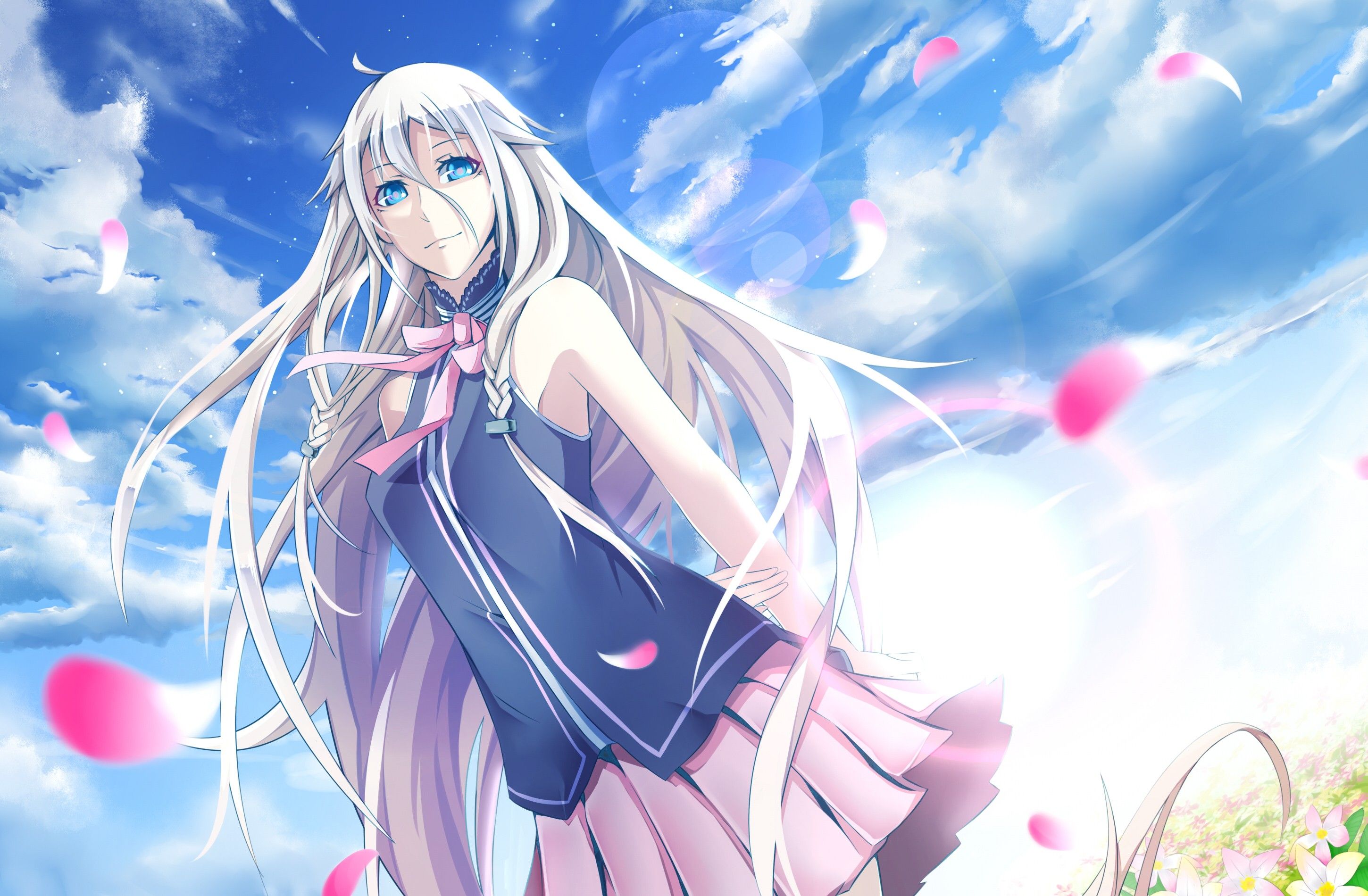 Beautiful Anime Girl Wallpaper 2900x1900, - Anime Girl With White Hair And Blue Eyes - HD Wallpaper 