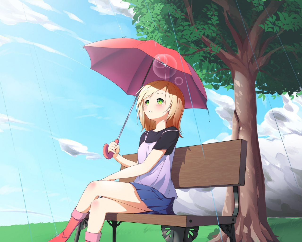 Anime Girl In A Sunny Day - HD Wallpaper 