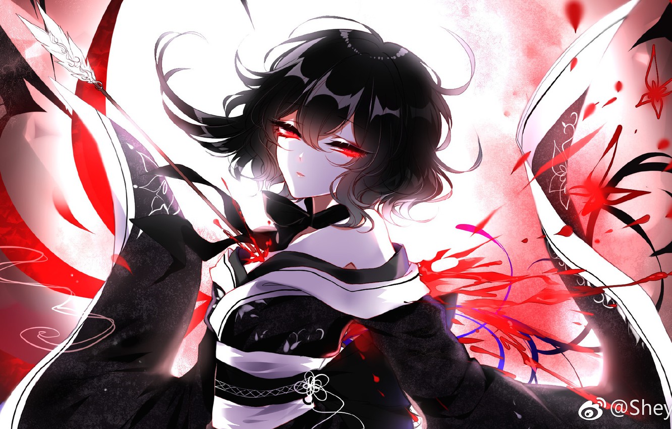 Photo Wallpaper Girl, Blood, Arrow, Touhou, Touhou, - Anime Girl With Blood  - 1332x850 Wallpaper 