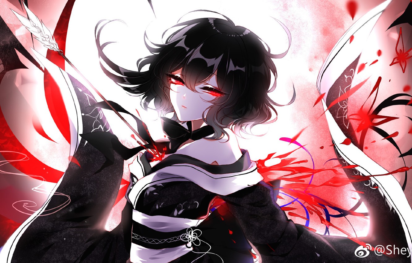 Photo Wallpaper Girl, Blood, Arrow, Touhou, Touhou, - Anime Girl With Blood - HD Wallpaper 