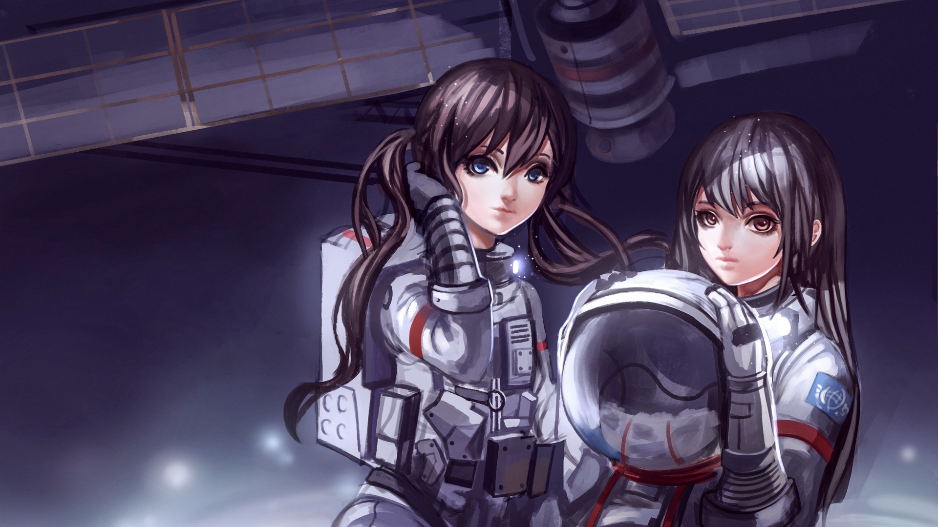 Wallpaper Anime, Girl, Helmet, Space, Spacesuit - Girl In Space Suit - HD Wallpaper 