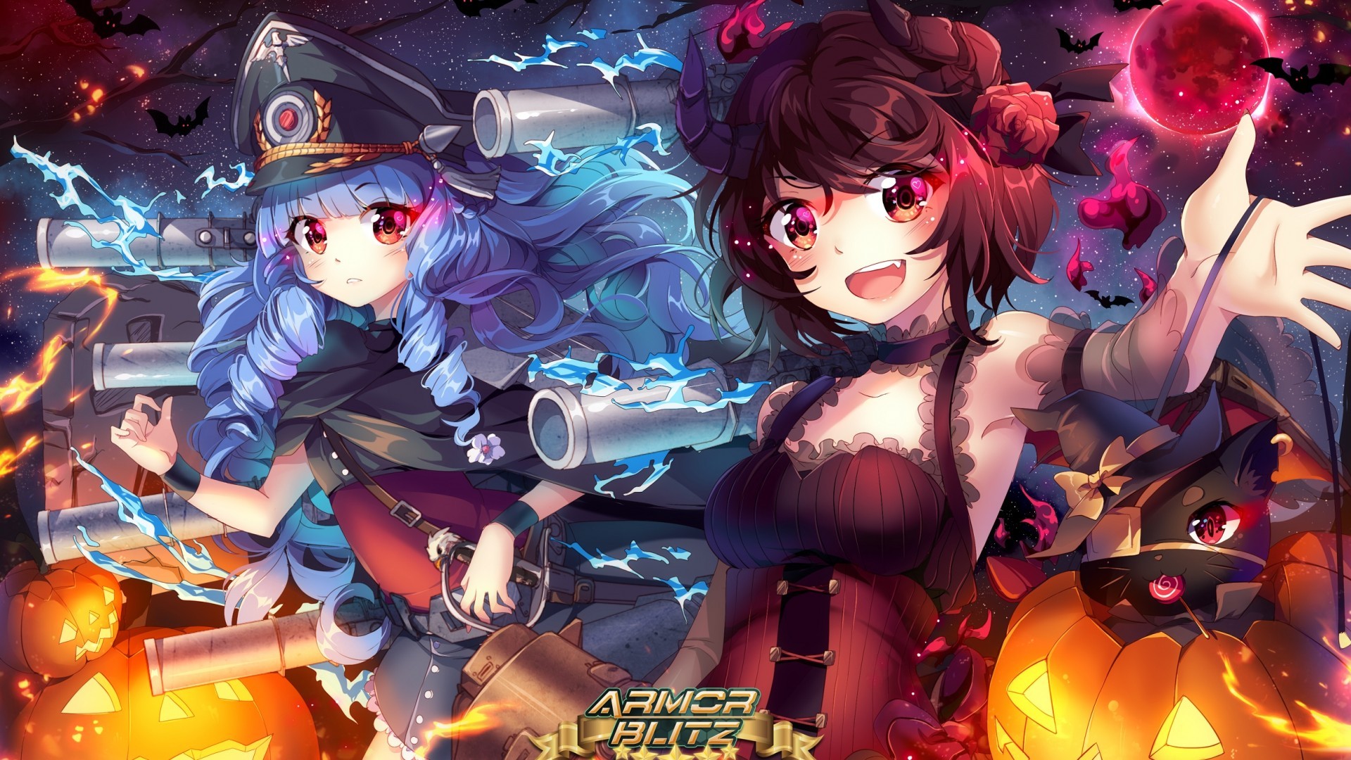 Halloween, Armor Blitz, Anime Girls, Anime Games, Horns, - Hd Anime Gaming Girl - HD Wallpaper 