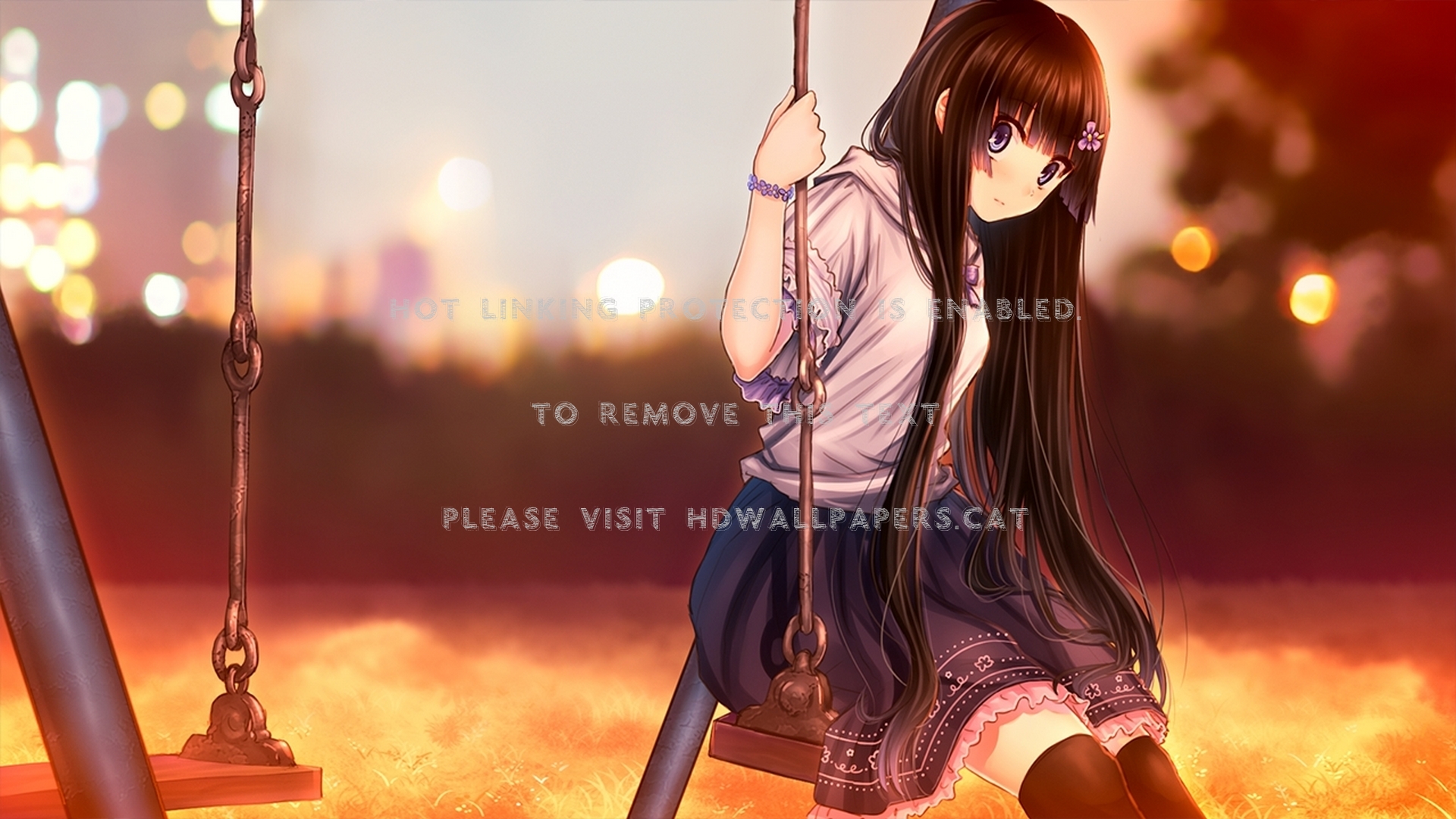 Girl On A Swing Anime Game Cg Arts - Anime On A Swing - HD Wallpaper 