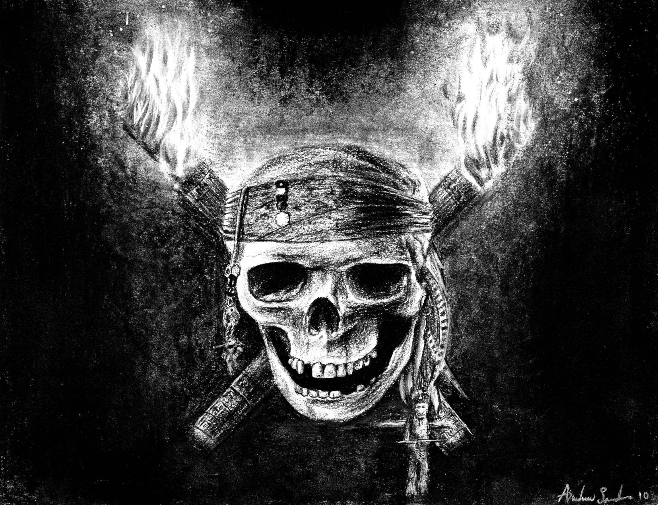 Pirate Skull - HD Wallpaper 