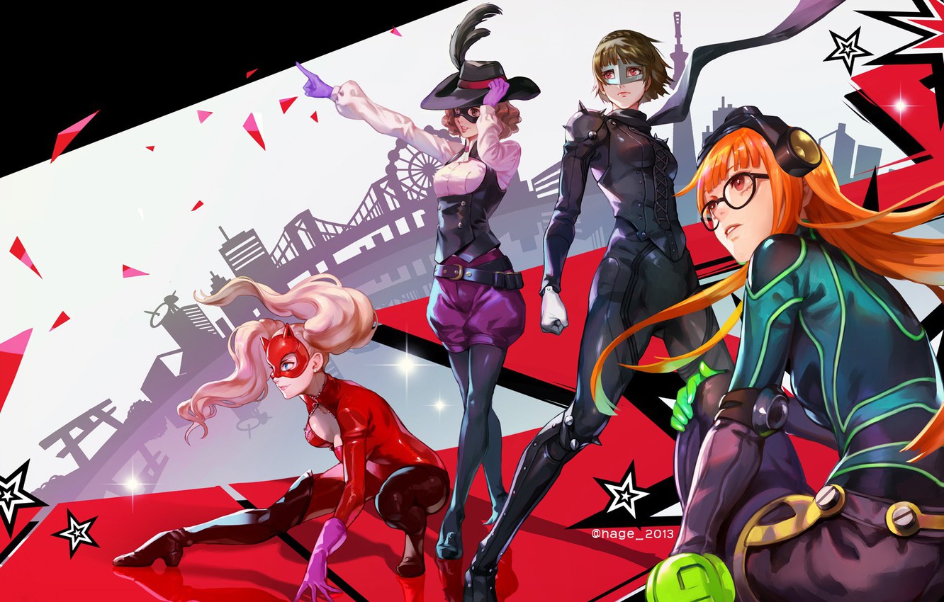 Photo Wallpaper Girl, Game, Hat, Anime, Mask, Headphone, - Persona 5 Wallpaper Girls - HD Wallpaper 