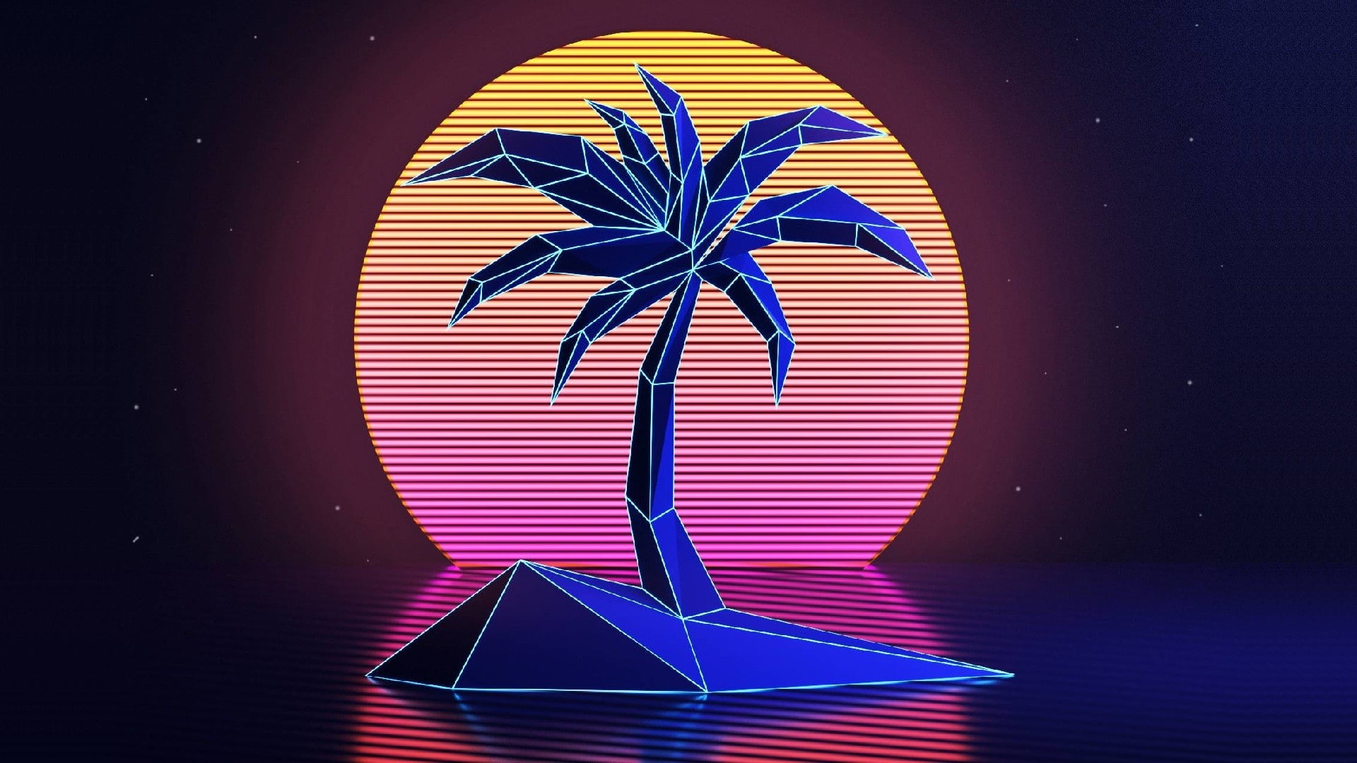 Retro Palm Tree Background - HD Wallpaper 