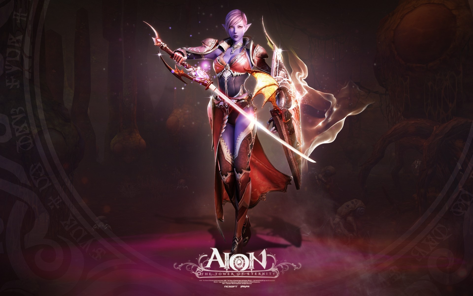 Wallpaper Aion The Tower Of Eternity, Girl, Skull, - Айон Надпись - HD Wallpaper 