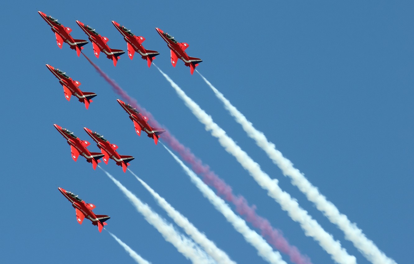 Photo Wallpaper Aviation, Airshow, Aircraft, Red Arrows - Air Show - HD Wallpaper 
