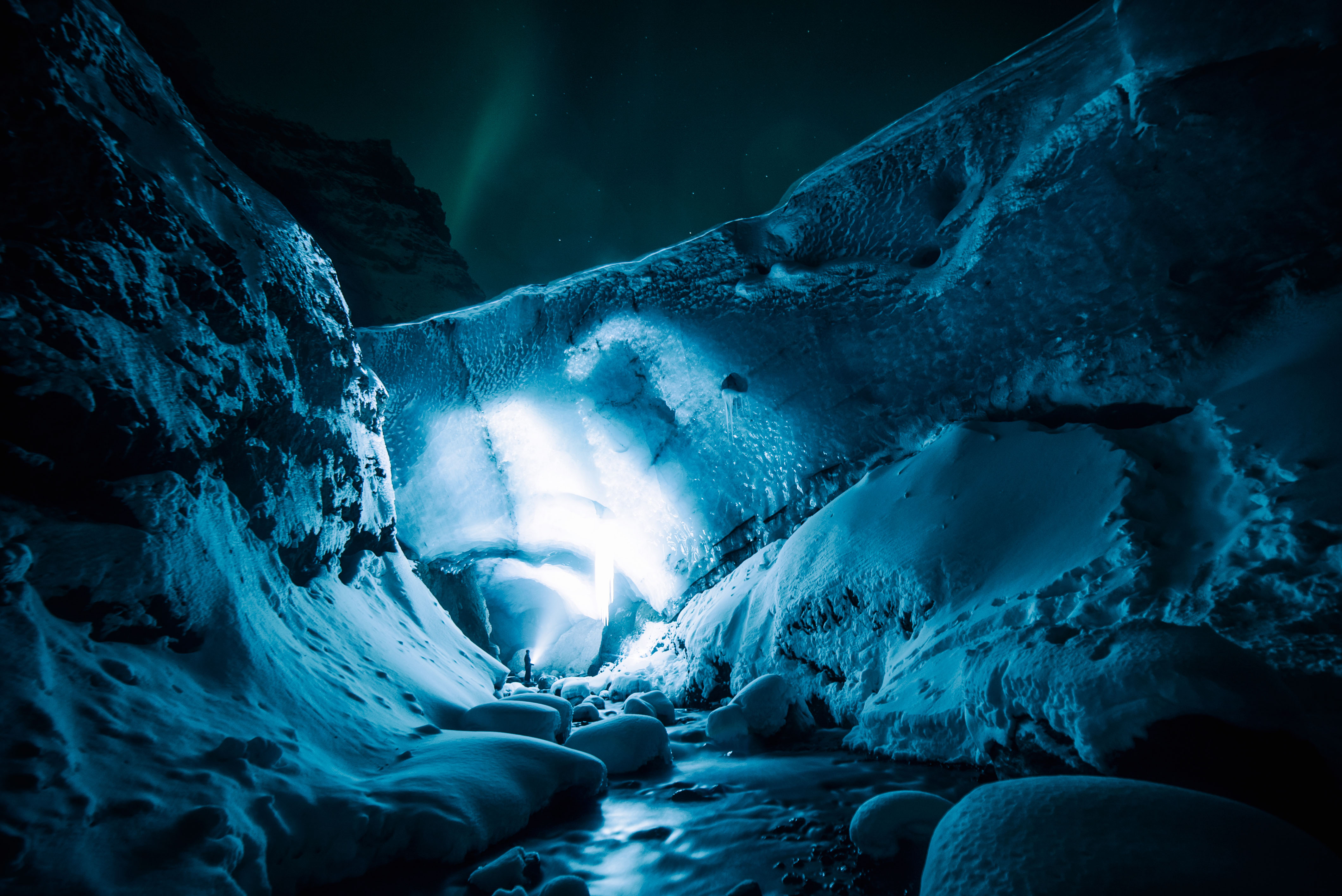 Ice Cave - HD Wallpaper 