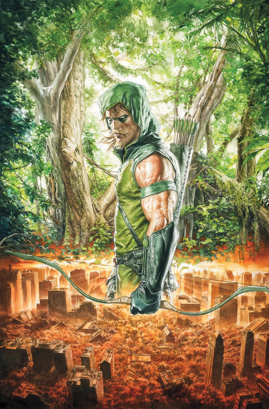 Green Arrow Oliver Queen Comic - HD Wallpaper 