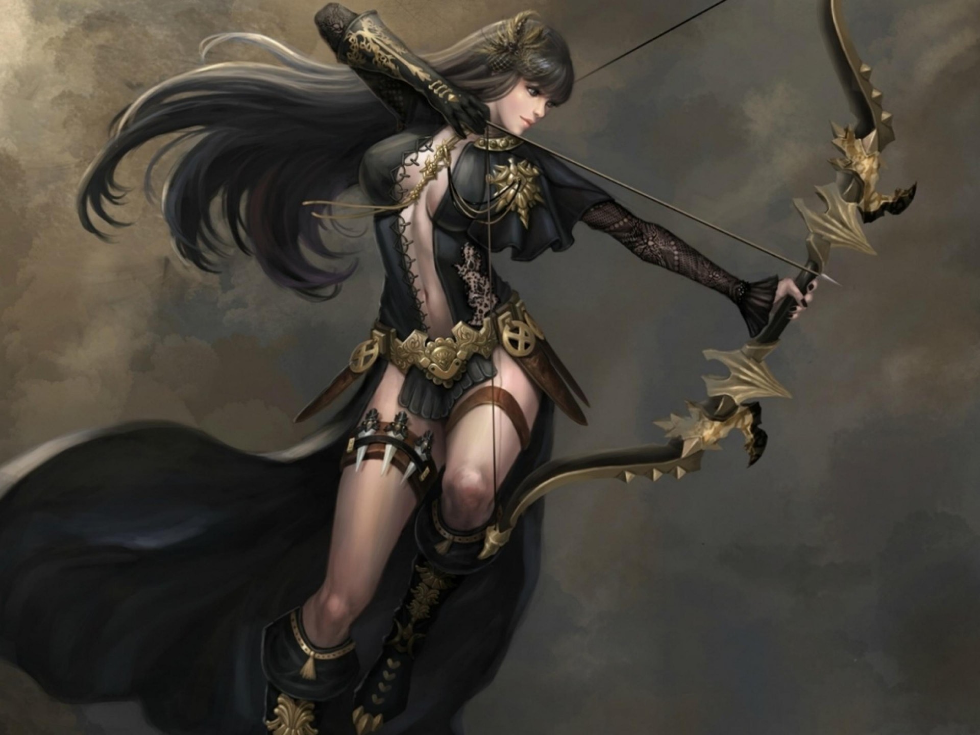 Fantasy Girl With Bow And Arrow - HD Wallpaper 
