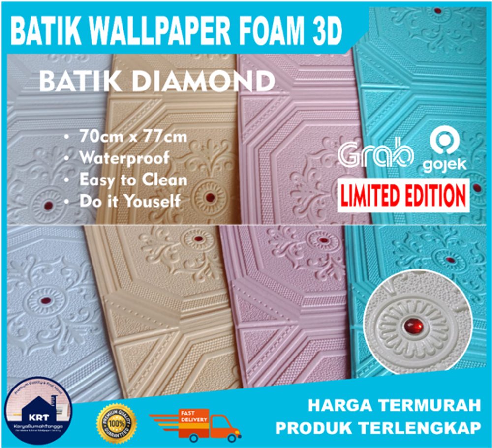 Batik Diamond Wallpaper Foam 3d Emboss Panel Klasik - Functional Party Of Struggle - HD Wallpaper 