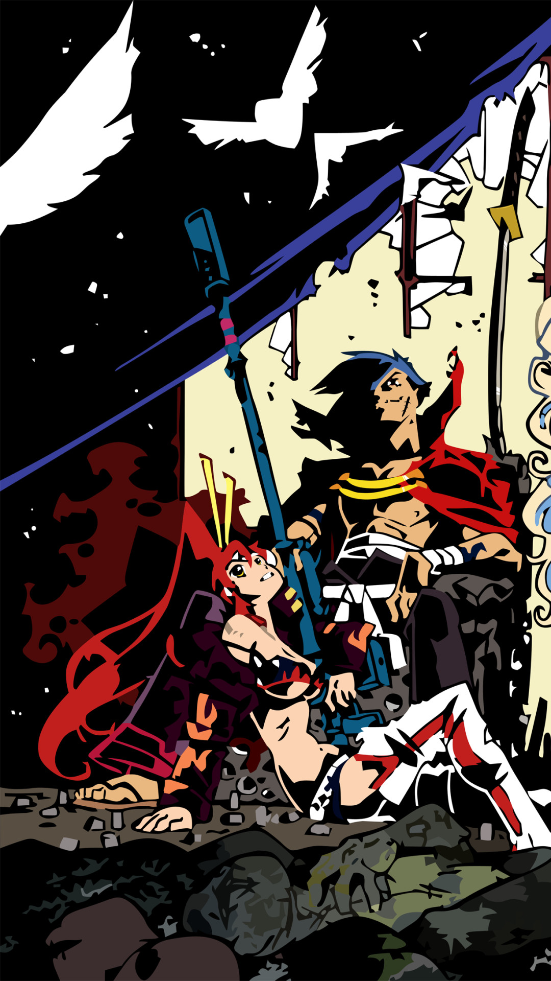 Gurren Lagann Wallpaper 75 Gurren Lagann Wallpapers - Gurren Lagann Iphone Background - HD Wallpaper 