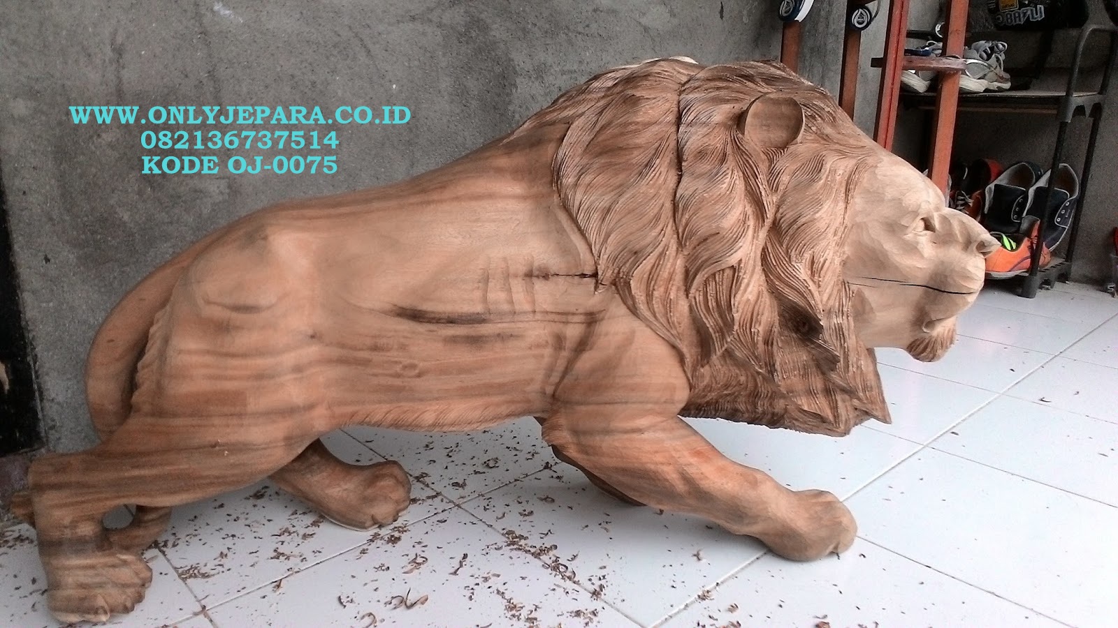 Patung Singa Kayu Jati Jepara Furniture Antiq - Patung Singa Kayu Jati - HD Wallpaper 