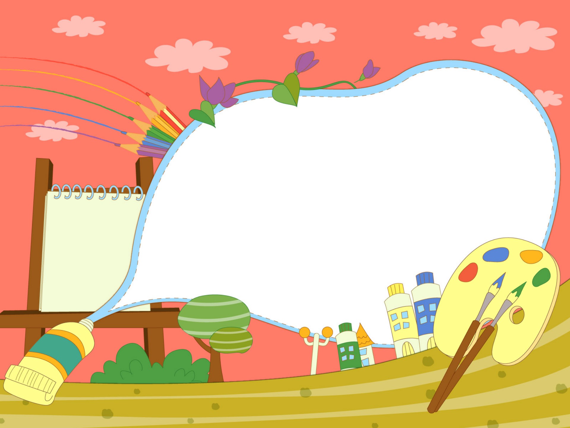 Papan Buletin 2 12 Wallpaper - School Cartoon Powerpoint Background - HD Wallpaper 