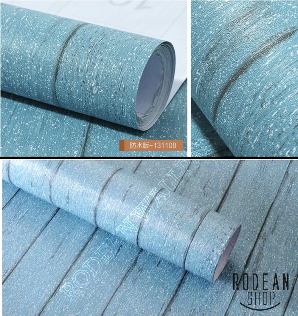 Wallpaper Papan Kayu Biru Klasik 10m X 45cm - Wallpaper - HD Wallpaper 