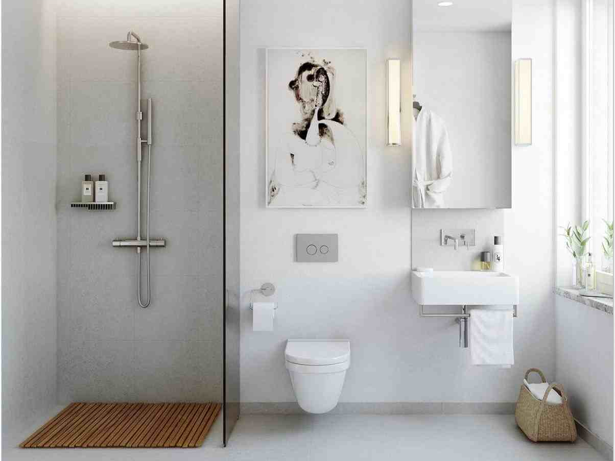 Small Shower Rooms Scandinavian - HD Wallpaper 