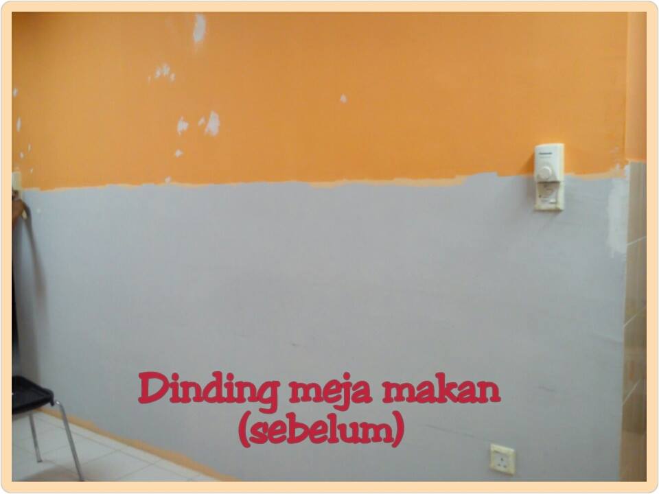 Diy Cat Dinding Ruang Makan Sebelum - Wall - HD Wallpaper 