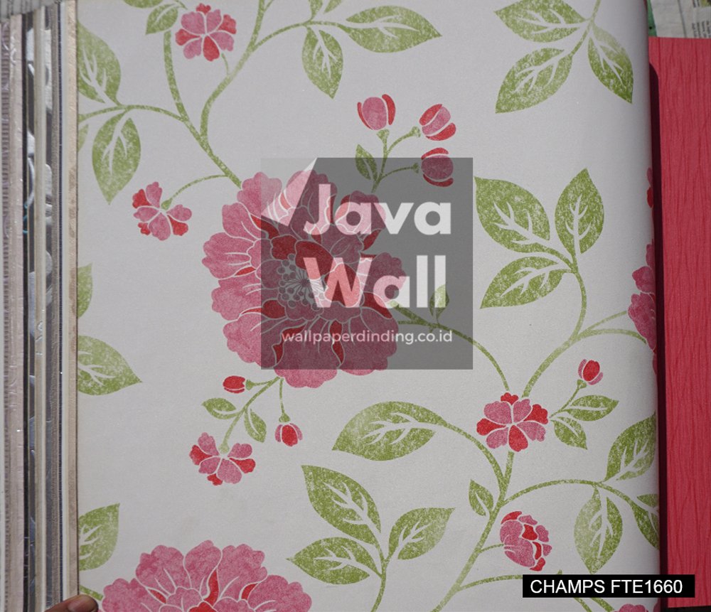 Wallpaper Dinding Motif Bunga Warna Pink Graph Pedia - Embroidery - HD Wallpaper 