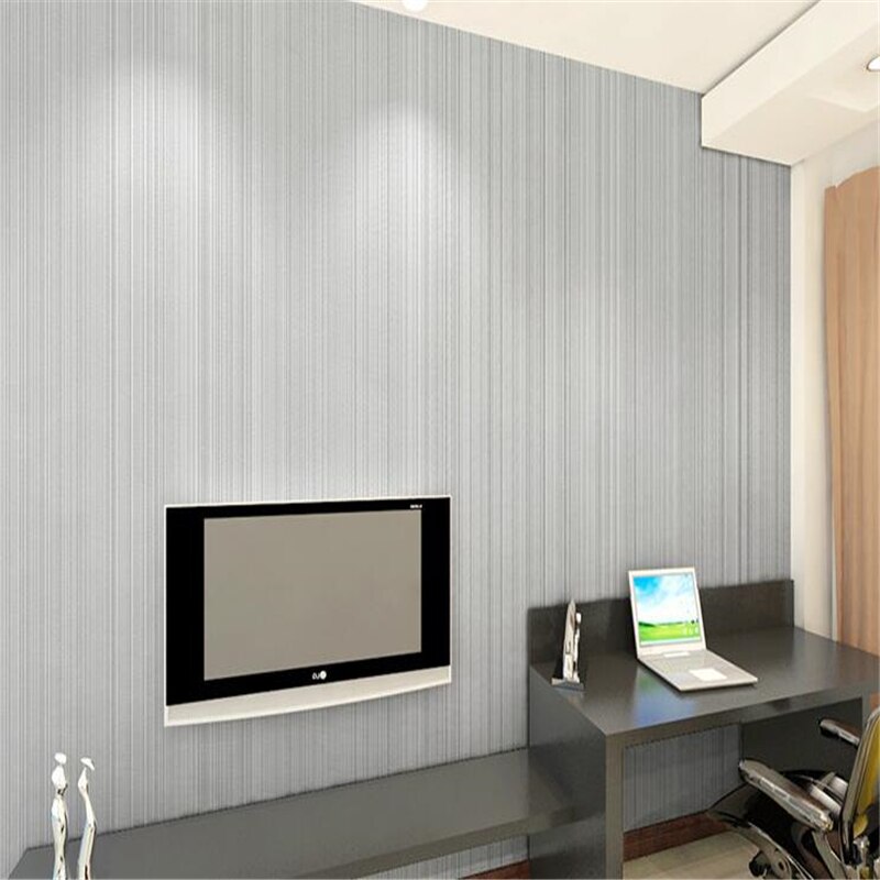 Beibehang 3d Wallpaper Simple Plain Vertical Stripe - Interior Design - HD Wallpaper 
