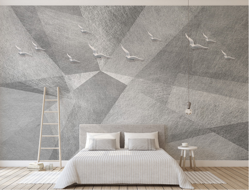 3d Modern Sederhana Abstrak Geometris Hd Wallpaper/dinding - Обои На Стены Алматы - HD Wallpaper 