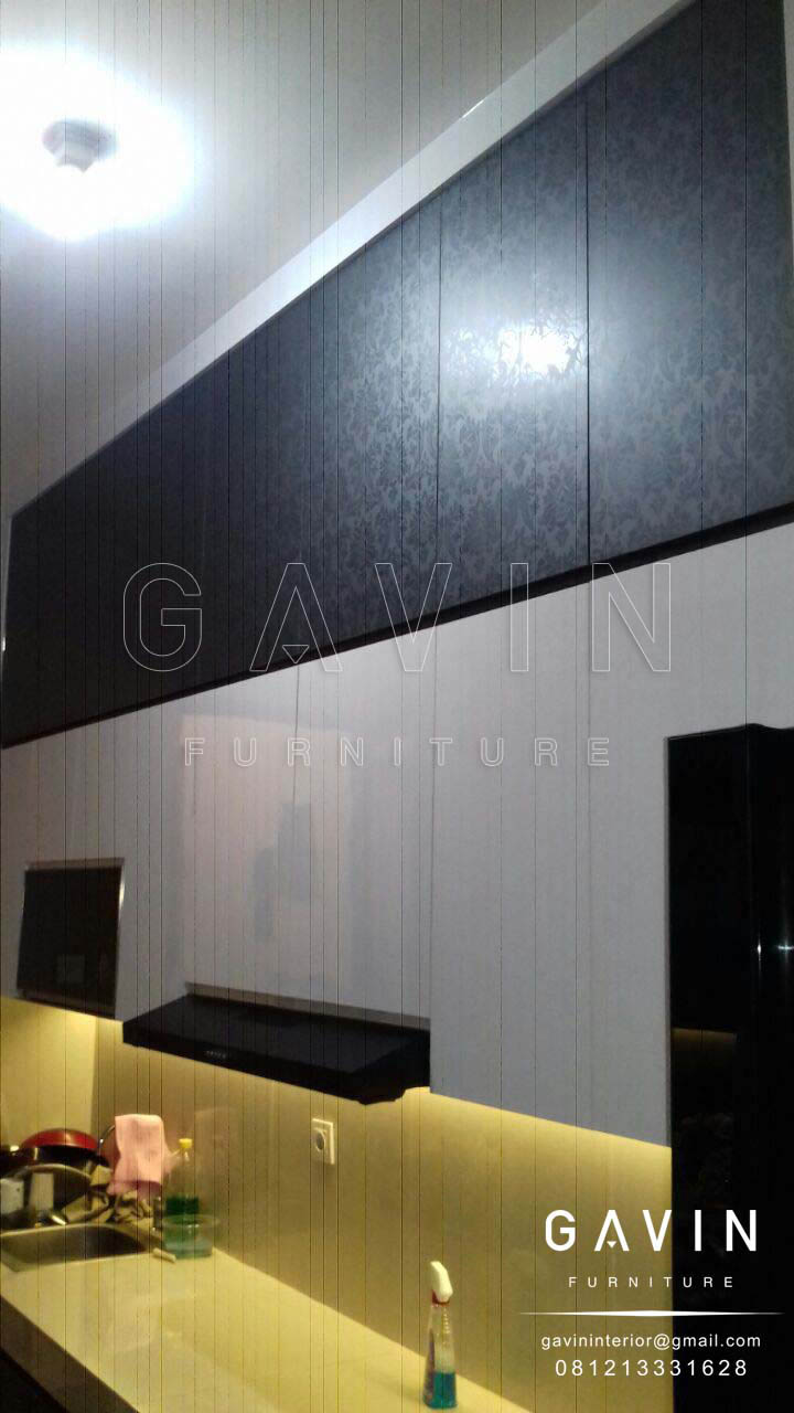 Hitam Kitchen Set Motif Hpl - HD Wallpaper 