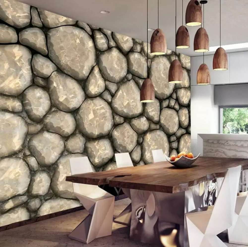 Wallpaper Dinding Custom 3d Batu Alam 2 - Wall - HD Wallpaper 