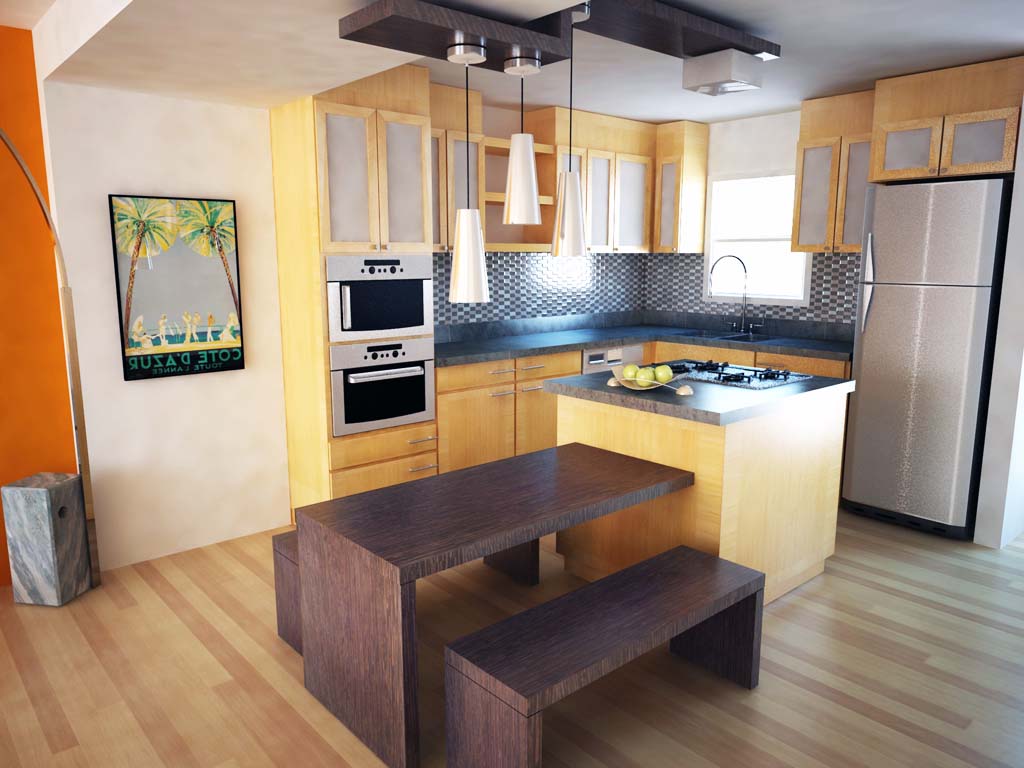 Contoh Desain Dapur Kecil Untuk Rumah Baru Anda - Dekorasi Ruang Makan Dan Dapur - HD Wallpaper 