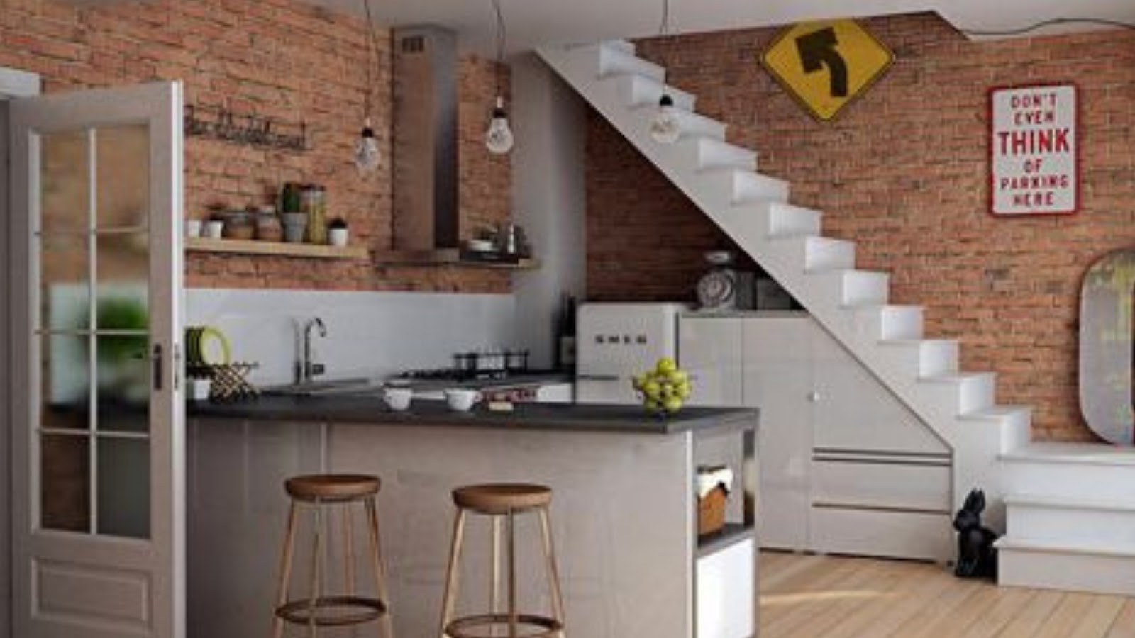 open-kitchen-design-under-stairs-1600x900-wallpaper-teahub-io