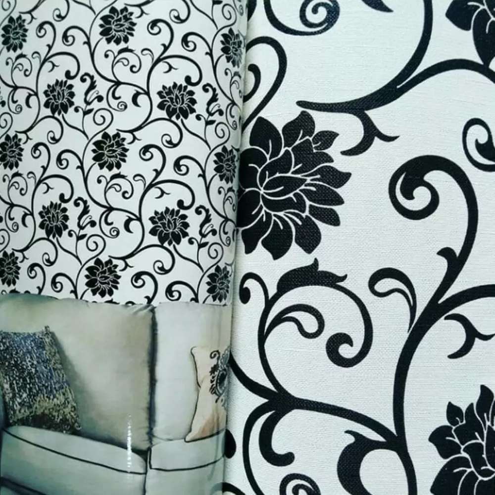 Wallpaper Dinding Batik Hitam Putih - Batik Hitam Putih - HD Wallpaper 