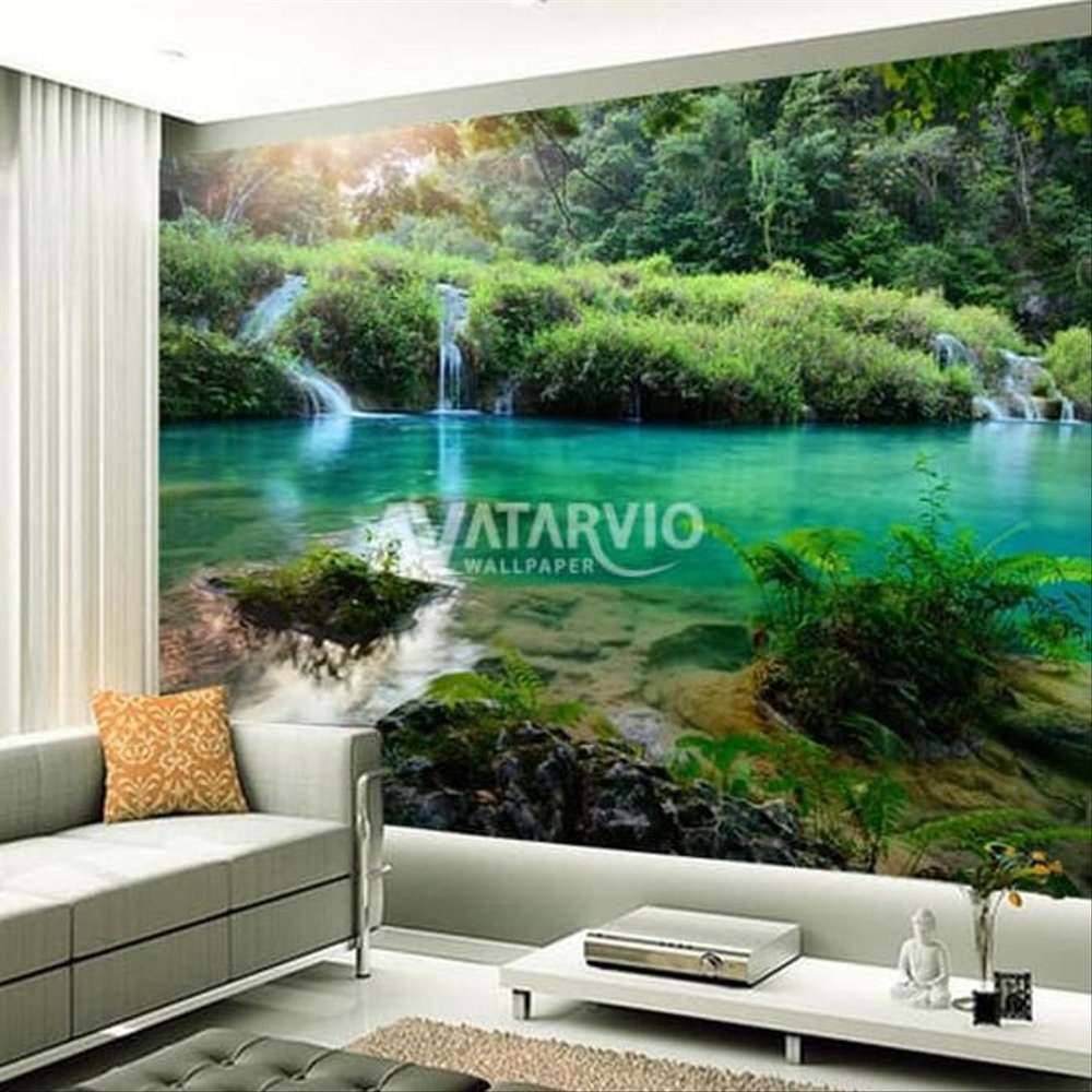 Wallpaper Dinding Custom Tema Hutan Dengan Air Terjun - Guatemala National Park - HD Wallpaper 