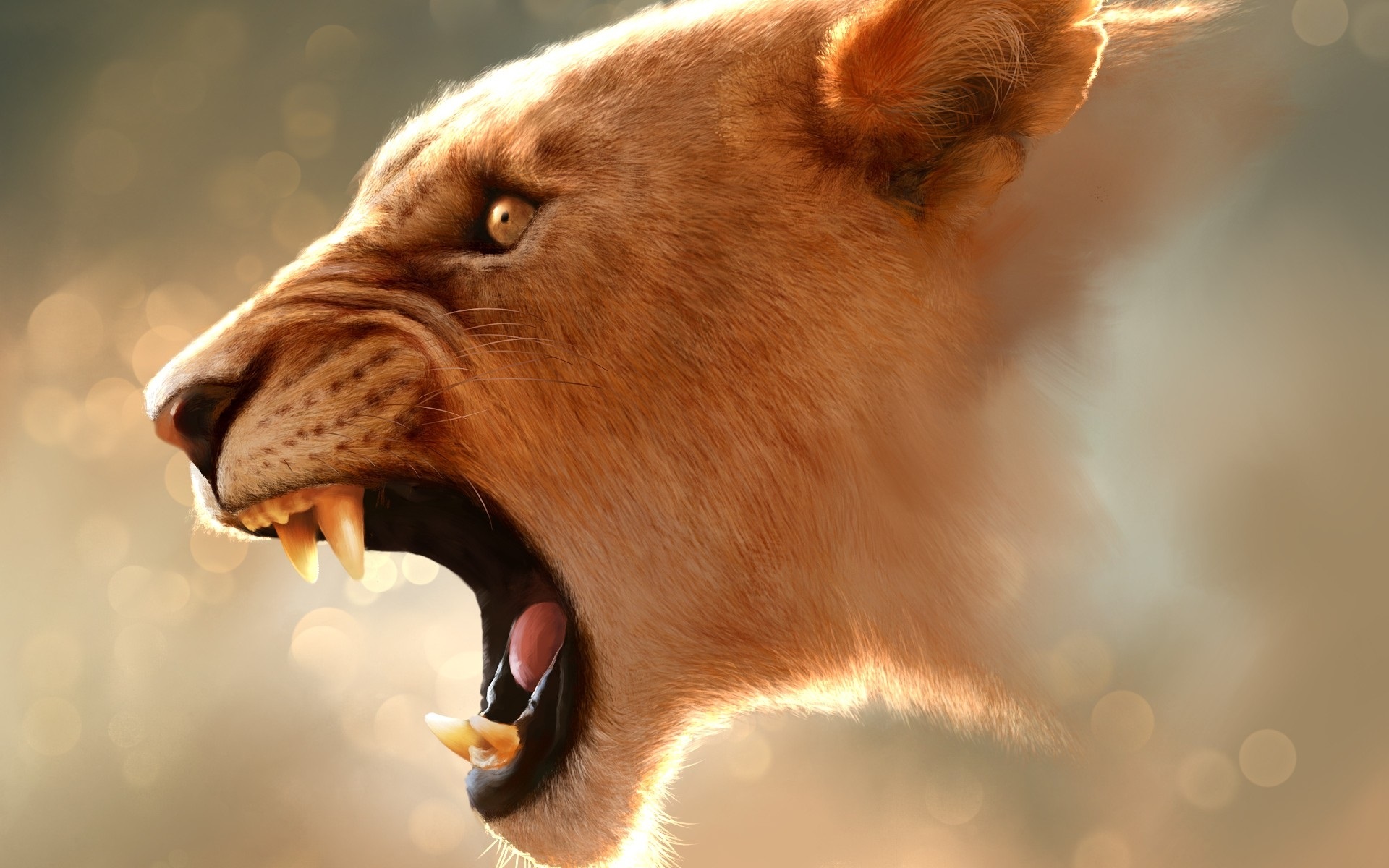Wallpaper Lion Roaring, Teeth, Mouth, Head - 1080p Lion Images Hd - HD Wallpaper 