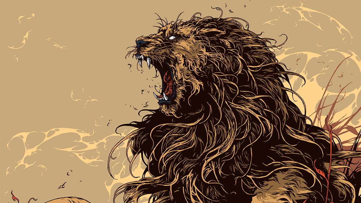 Lions Roar Art - HD Wallpaper 