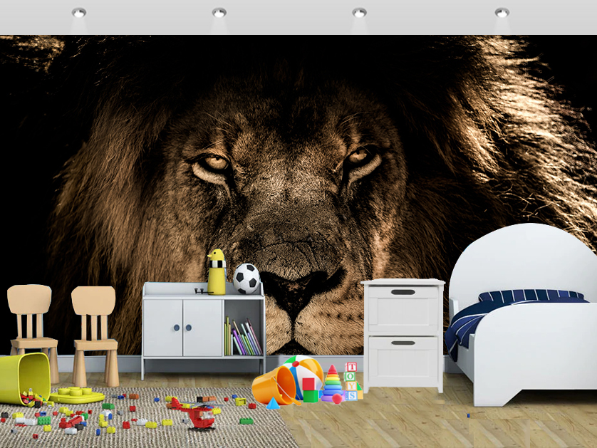 Africa Lion Anger Face Wall Mural Kids - Strong As A Lion - HD Wallpaper 