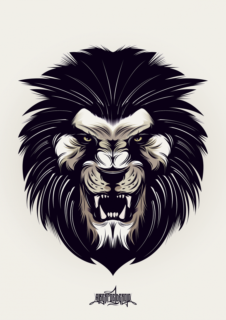 Angry Lion On In 2018 Illustration Lions, Tattoo - Angry Lion Logo Vector - HD Wallpaper 