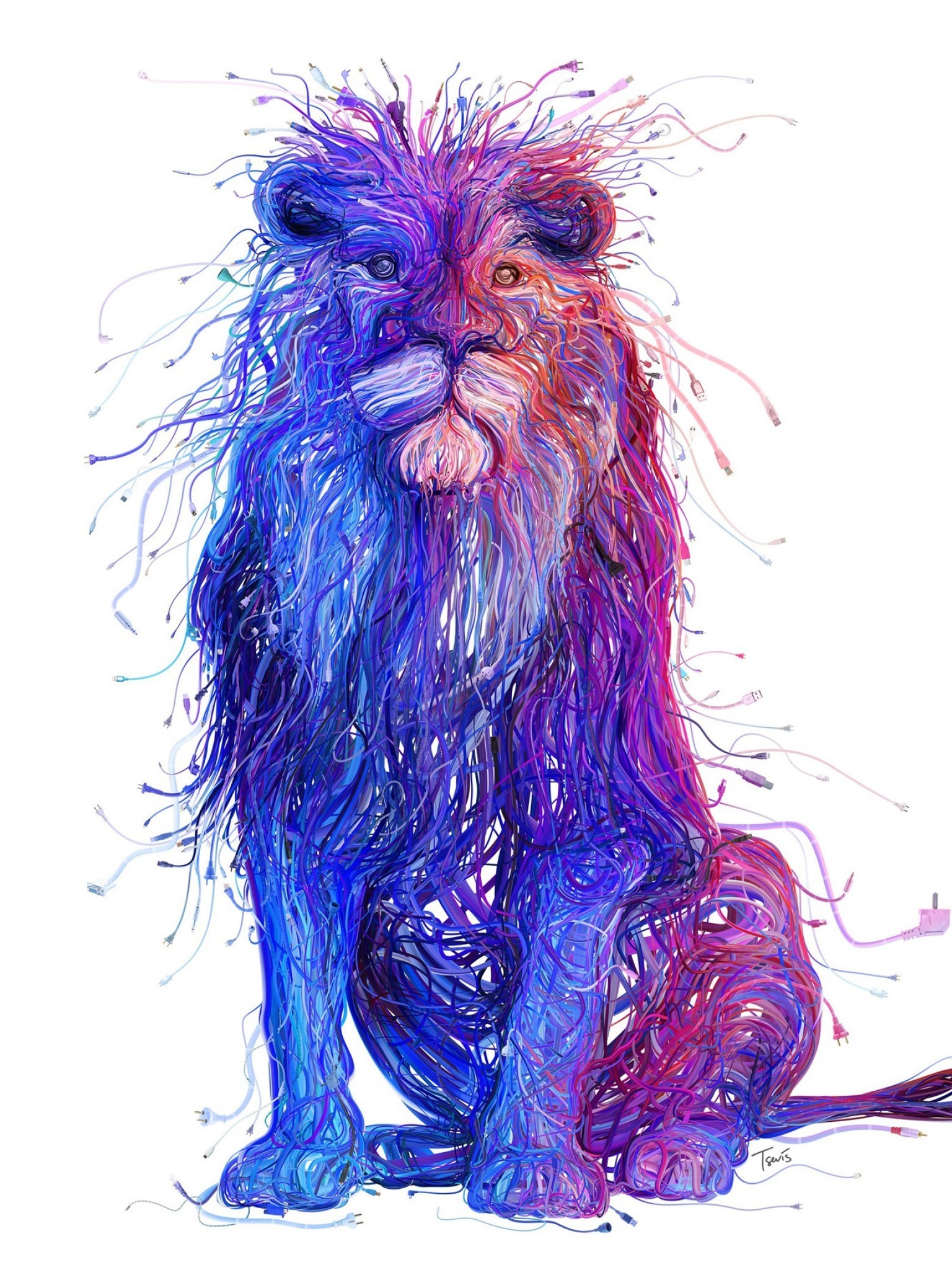 Lion, Artistic, Wires - 8k Resolution Ultra Hd - HD Wallpaper 