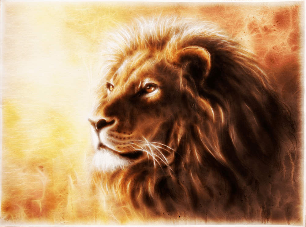 Painting Lion Art Drawing - HD Wallpaper 