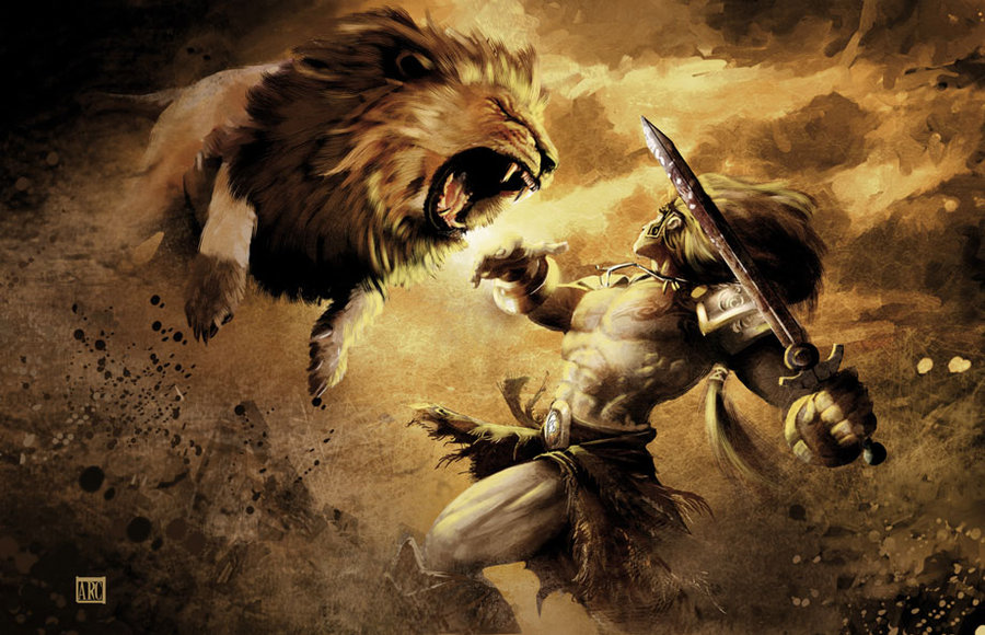Nemean Lion Vs Hercules - HD Wallpaper 