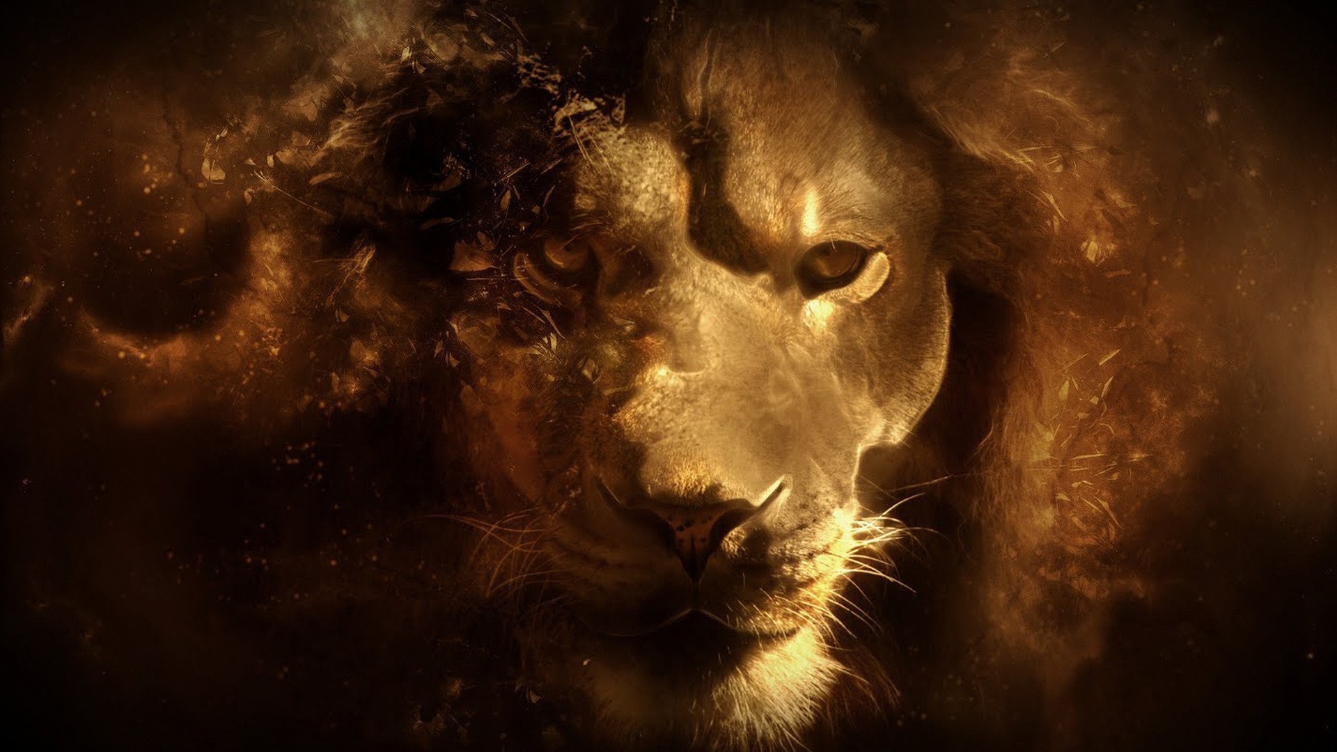 Lion Art Hd Desktop Wallpaper 20212 
 Data-src /w/full/7/c/e/166964 - Desktop Backgrounds Hd Art Lion - HD Wallpaper 