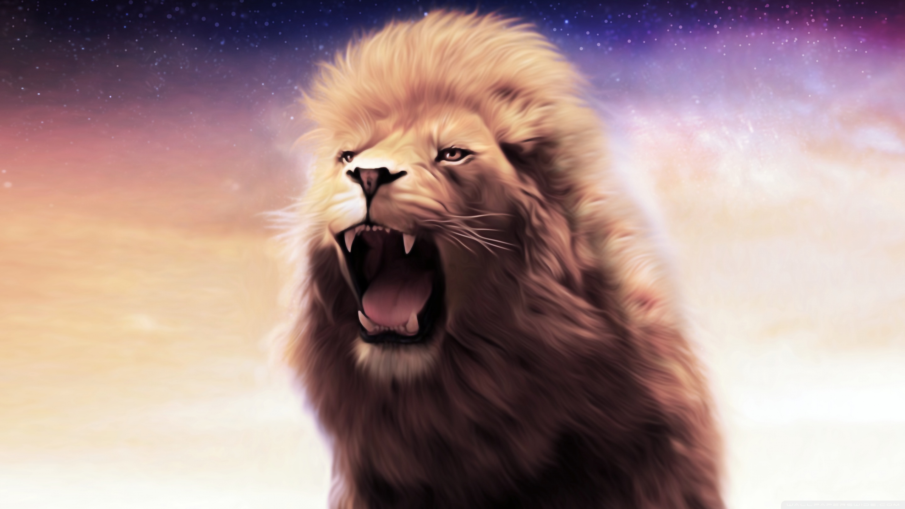Lion Painting Images Hd - HD Wallpaper 
