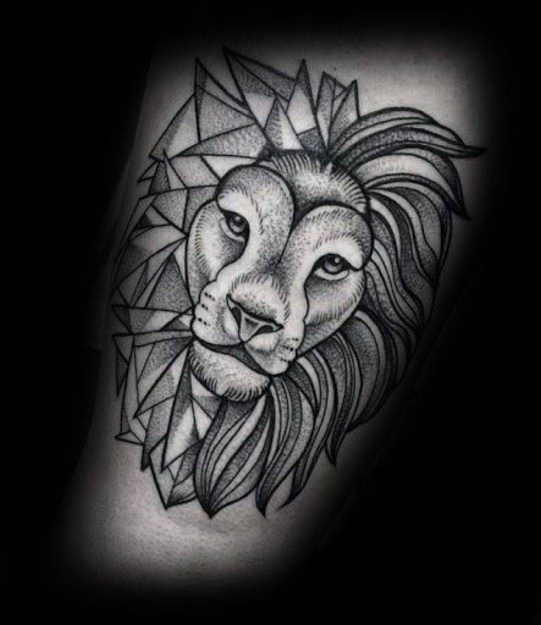 Ink Simple Black Lion Head Tattoo Design - HD Wallpaper 