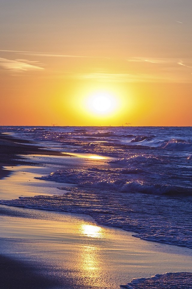 Beach Sunset Background For Editing - 640x960 Wallpaper 