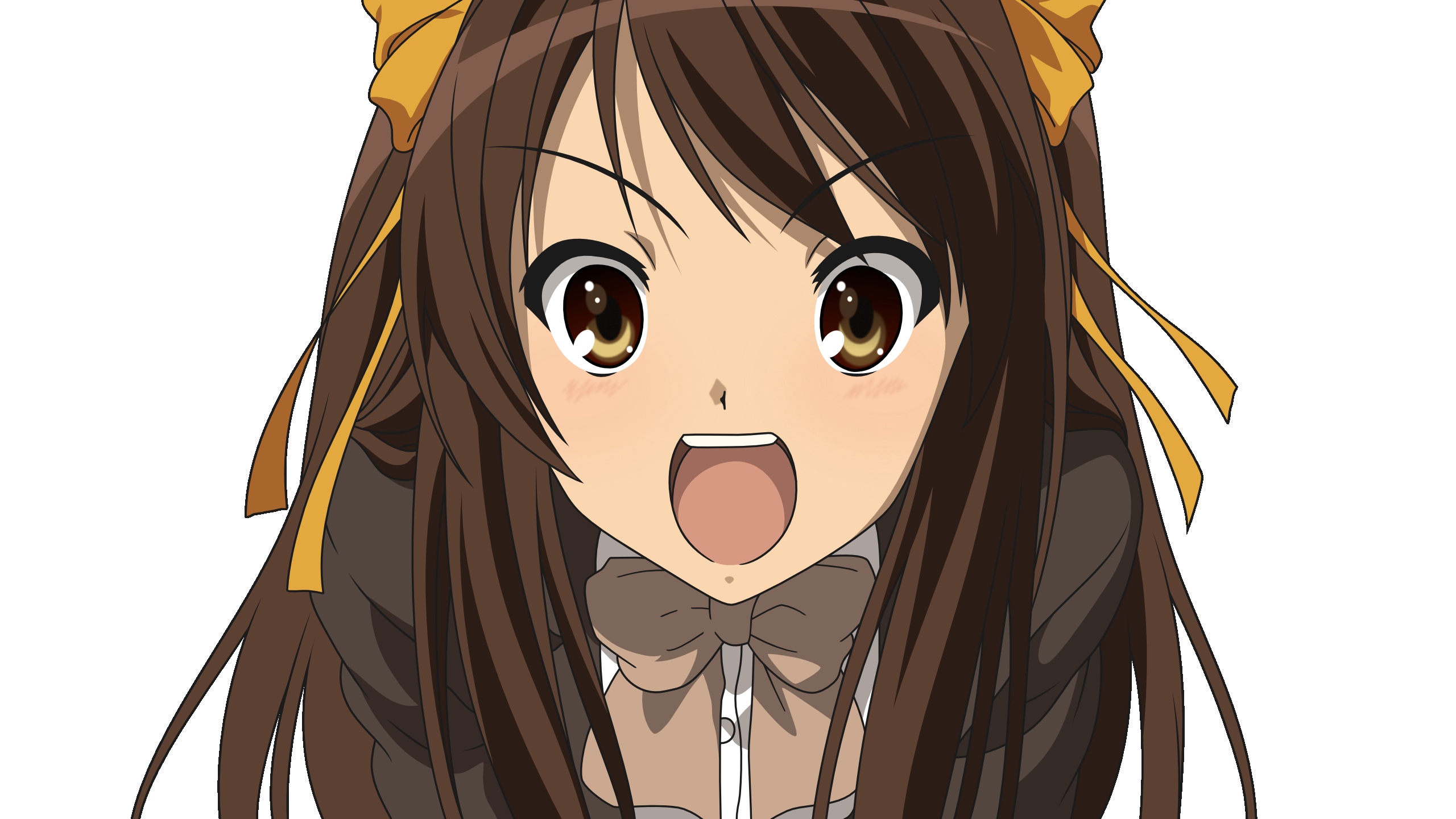 Wallpaper Anime, Girl, Brunette, Cry, Emotion - Haruhi Suzumiya No Background - HD Wallpaper 