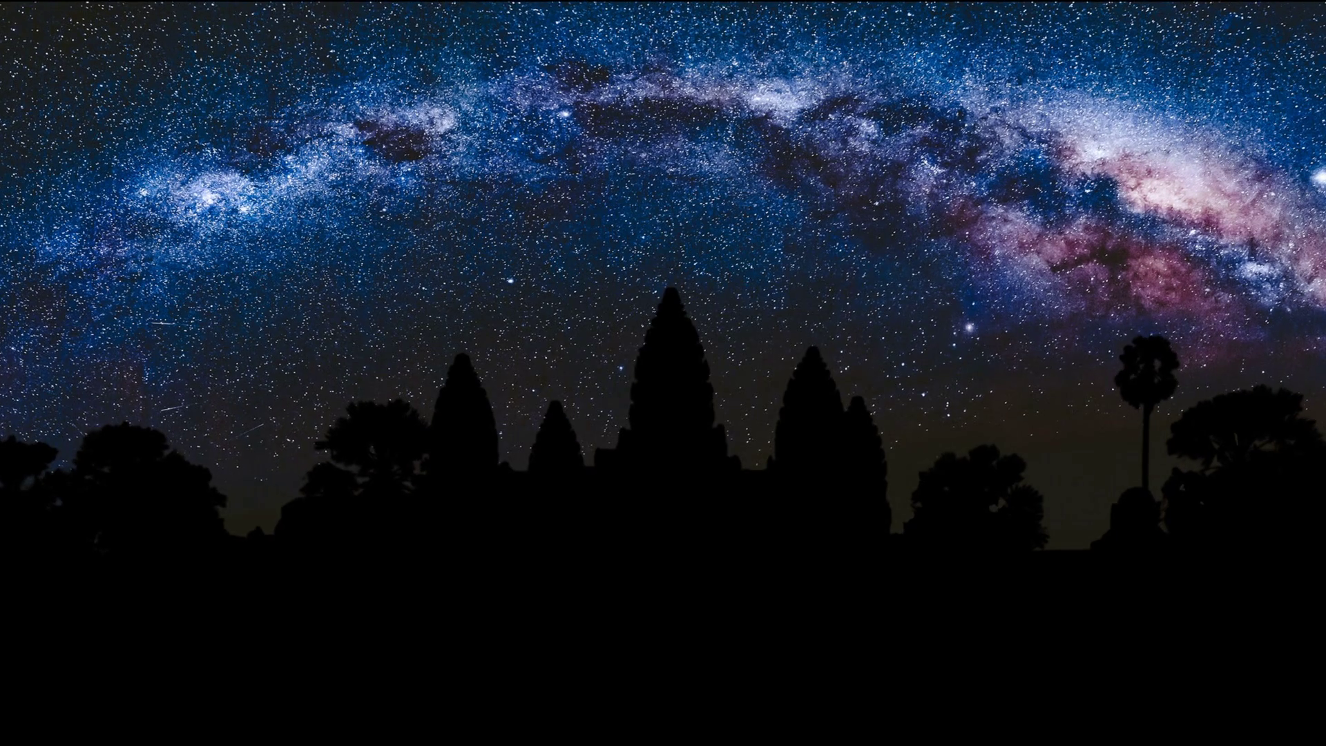Angkor Wat Milky Way - HD Wallpaper 