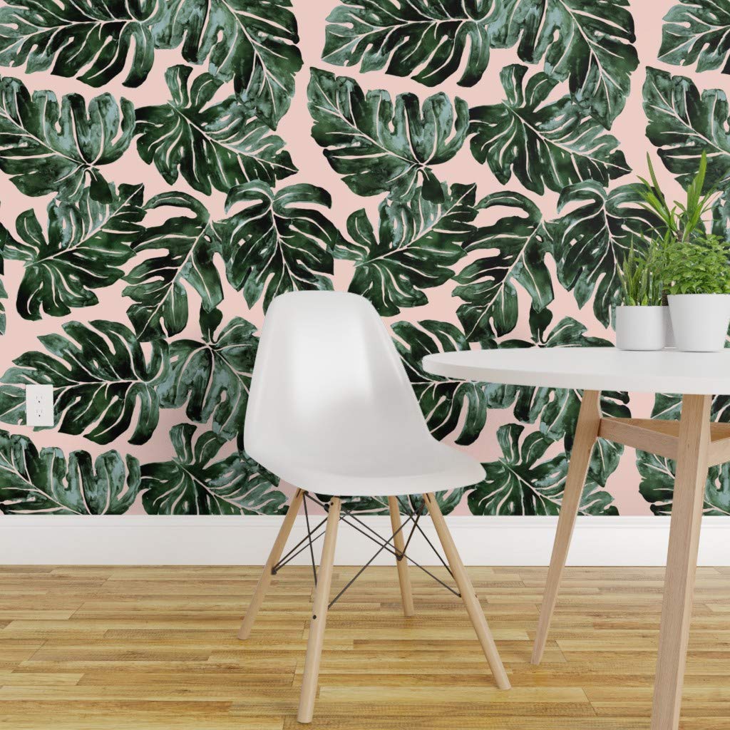 Spoonflower Peel And Stick Removable Wallpaper, Monstera - Wallpaper - HD Wallpaper 
