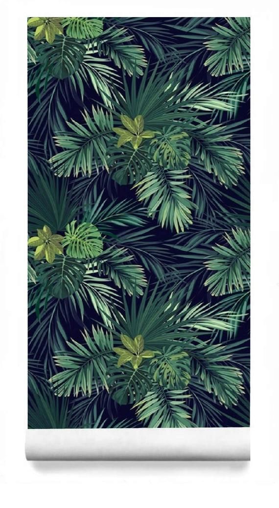 Tropical Plant Print Fabric Uk - HD Wallpaper 