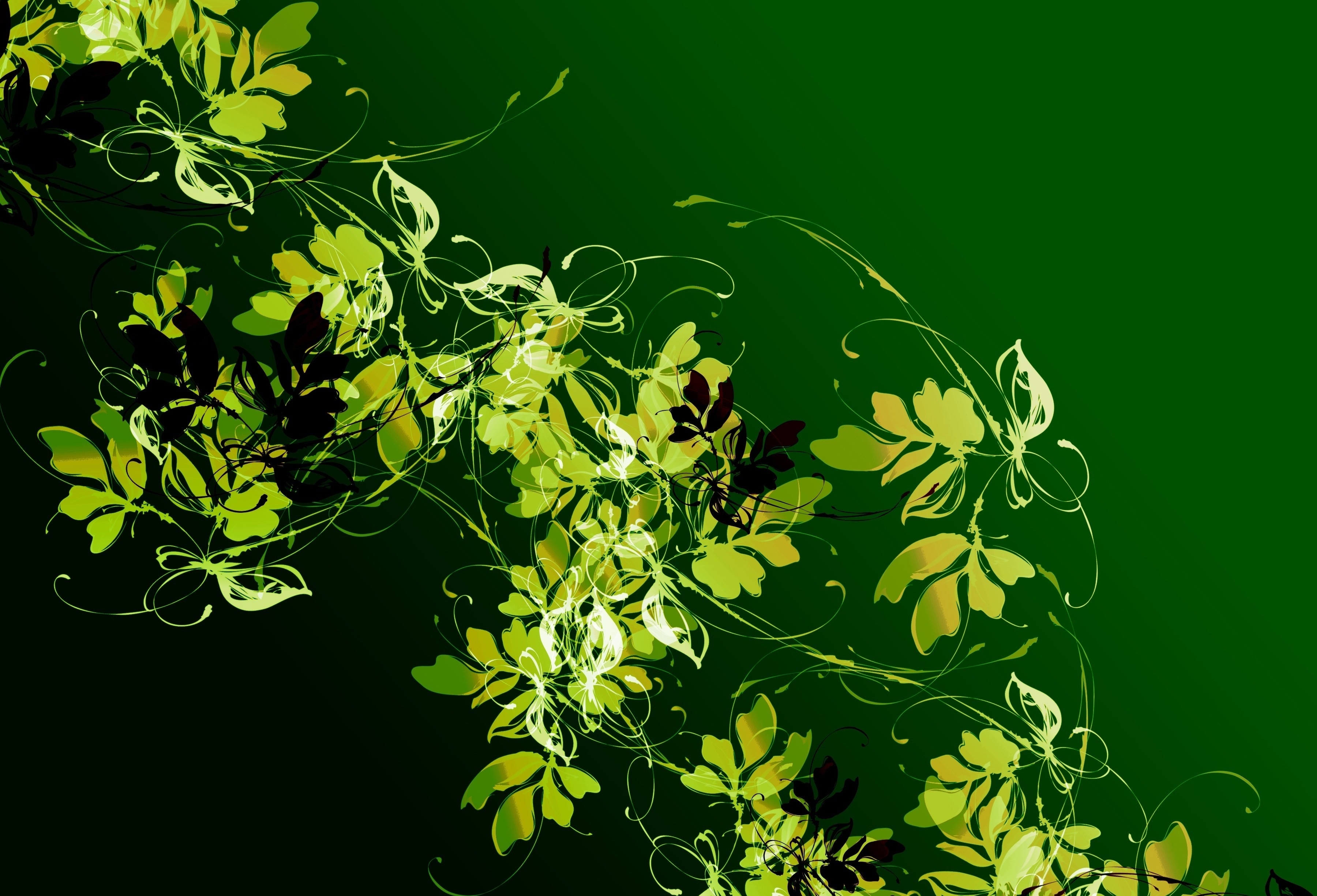 Abstract Wallpaper Green Butterfly - HD Wallpaper 