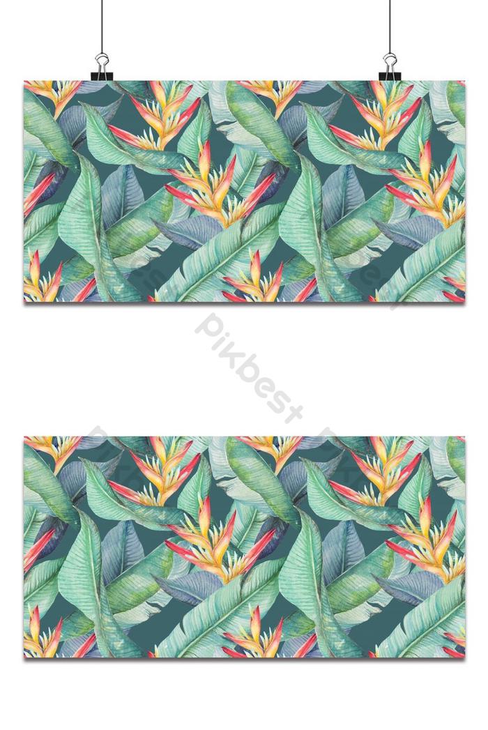 Seamless Pattern Heliconia Tropical Plant Painted In - Coin Purse - HD Wallpaper 