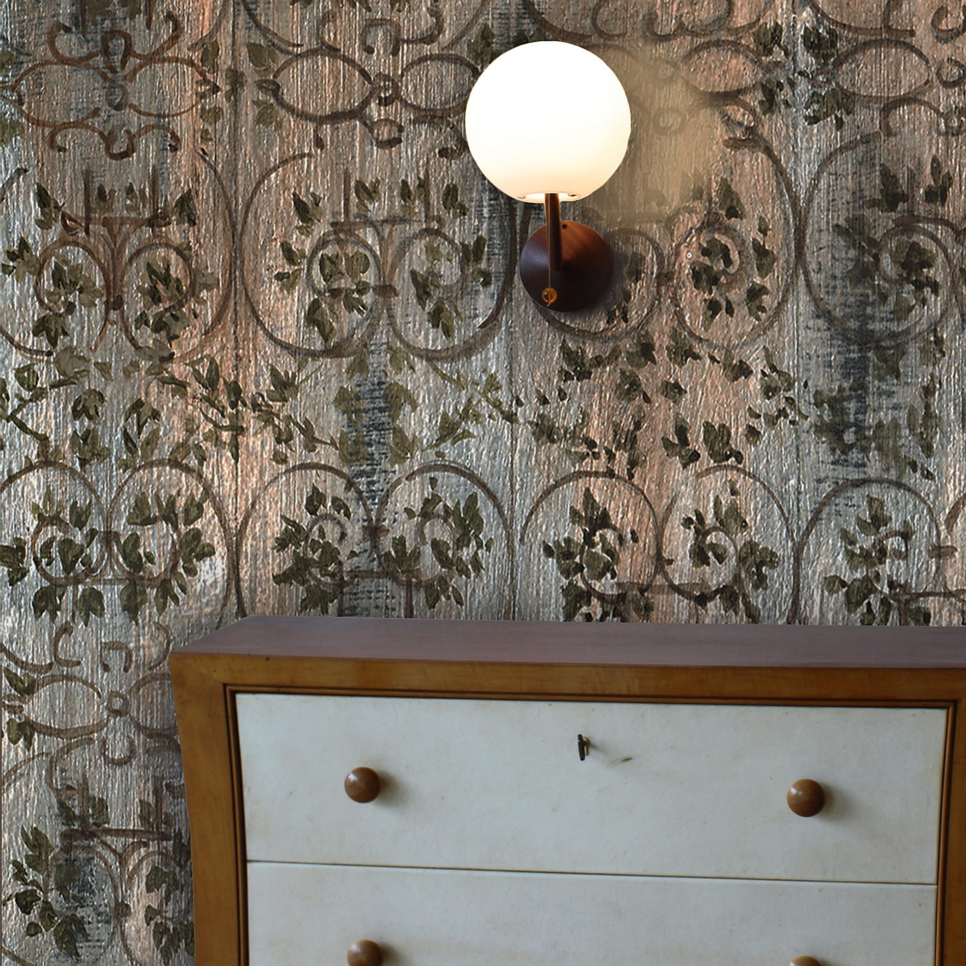 Silver Leaf Wallpaper - Dresser - HD Wallpaper 